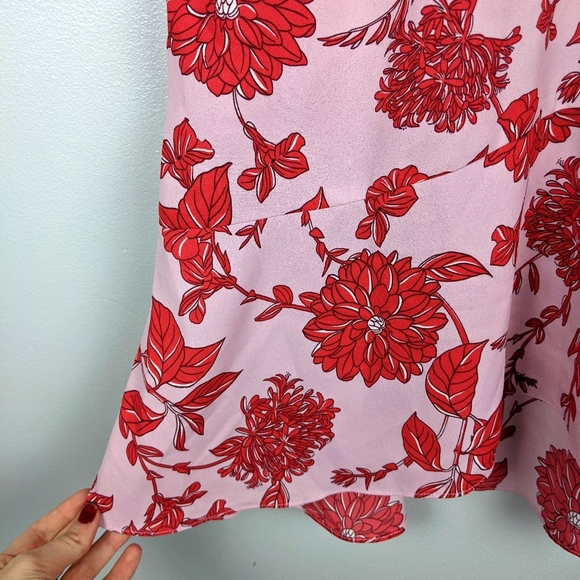 Cabi | Pink and Red Peplum Blouse size Medium - Picture 4 of 6